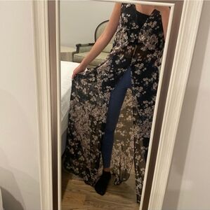 Zara Floral Sheer Maxi Top
